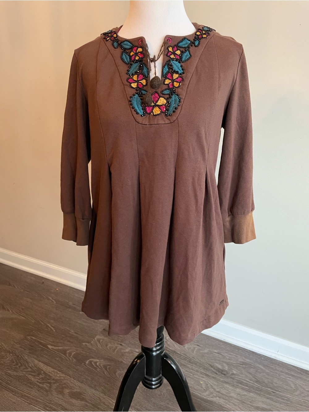 NWT Vintage Y2K Miss Me Embroidered Boho Tunic Dress L Rare Tunic or mini dress